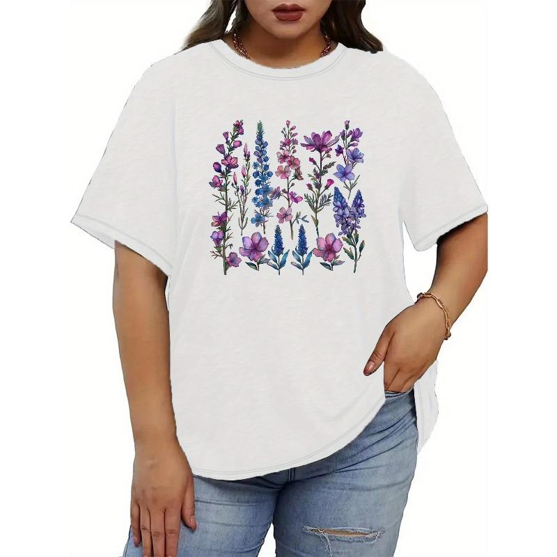 Women Round Neck Short Sleeve T-Shirt Oversized Loose Fit Casual Fashion Blouse Top S