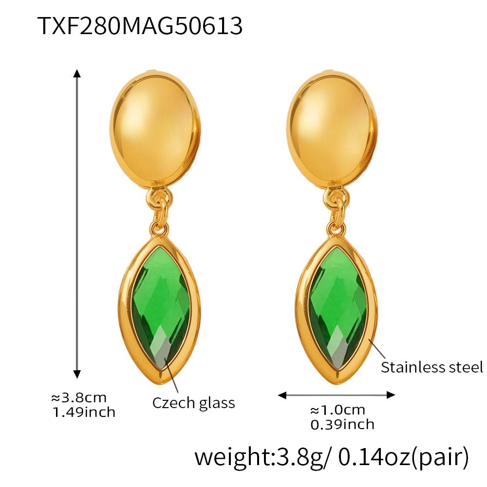 6 barev fazetované české skleněné náhrdelníky náramky visací náušnice na řetízku z nerezové oceli náramek náušnice pro ženy