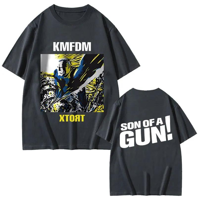 2026summer Rock Band KMFDM XTORT Doublesided Printed Tshirt Mens Fashion Pure Cotton Retro Gothic Street Casual Loose Tshirt