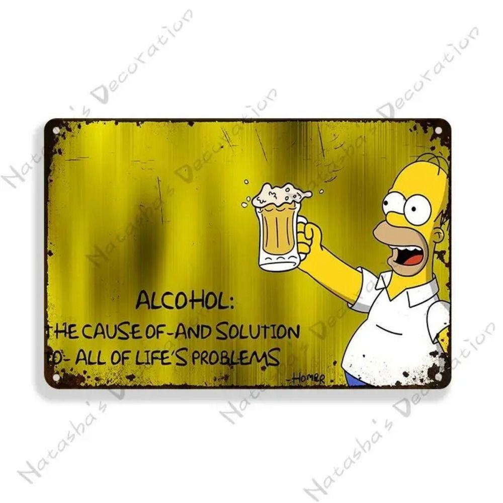

Металева табличка The Simpsons Duff Beer 30x20см, Мультяшний декор для стіни бару