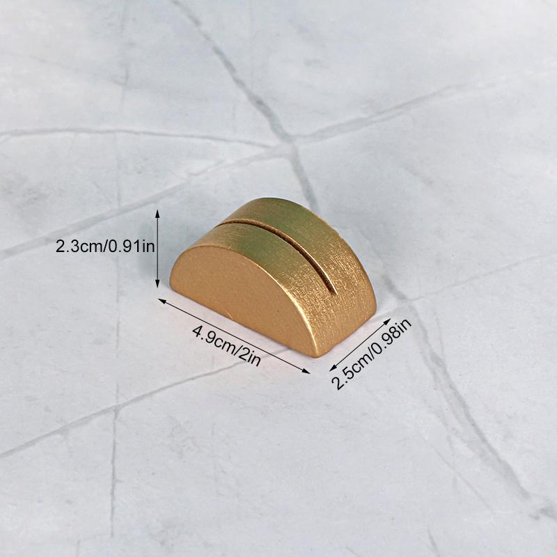 1/6/12pcs Memo Clip Notepaper Half Circle Design Ornament Crafts Party Note Holder Photo Card Holder Multipurpose Gold