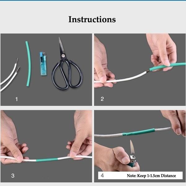 127/164/328/530Pcs Assortment Electronic 2:1 Wrap Wire Cable Insulated Polyolefin Heat Shrink Tube Ratio Tubing Insulation(No Box)