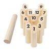 Wooden Numbered Block Tossing Game Throw Bowling Throwing Scatter Family Game Yard Game Set for Party Playground