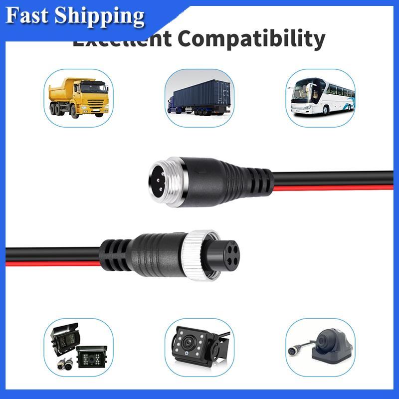 Precise 4 Pin Car Camera Video Cable With Reverse Trigger Line For M12 Rear View Camera,Aviation Cord Extension Wire Black 20M