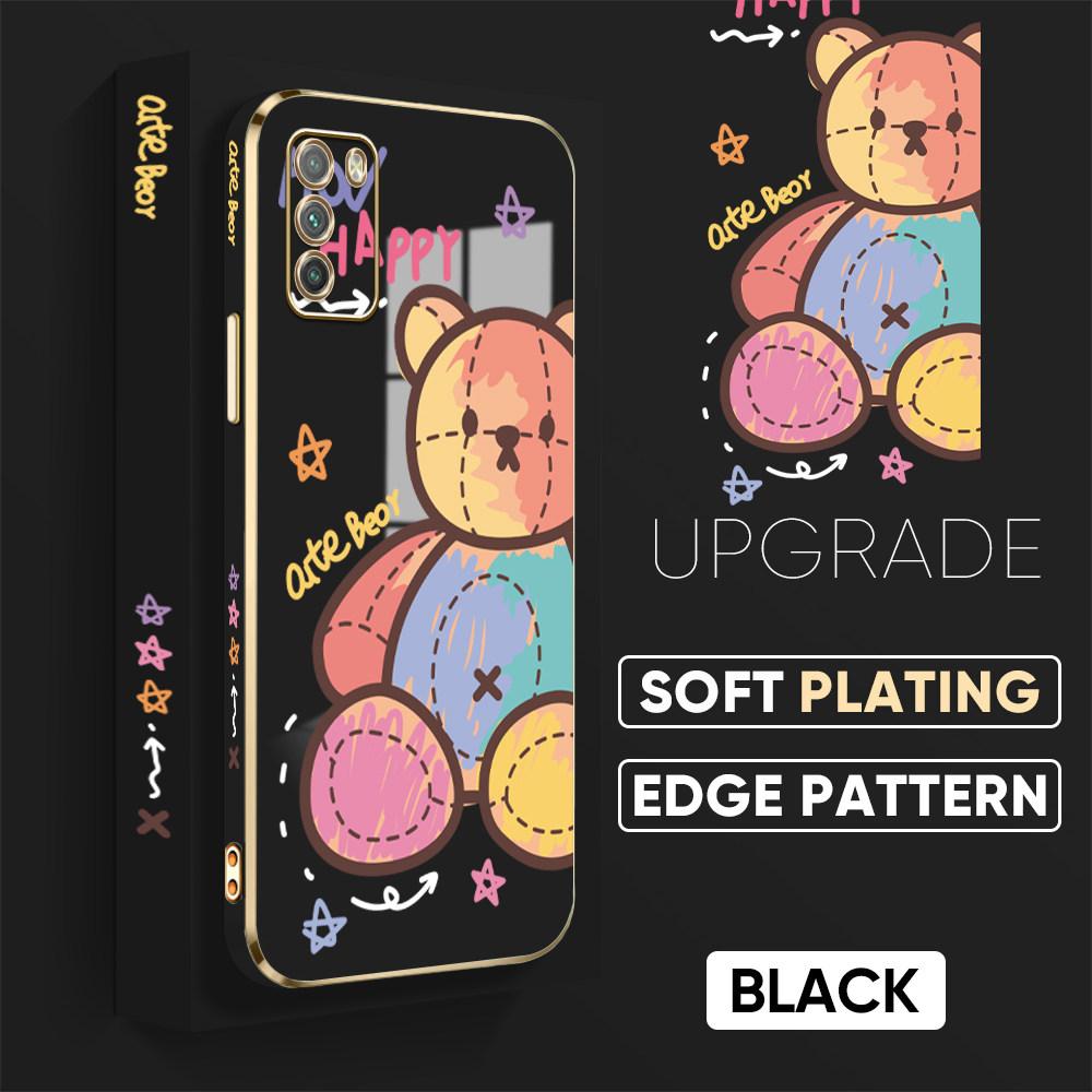 Bunte Druckmuster Quadratisches Randmuster Gehäuse Überzogene Telefonschale Luxus Überzogene Weiche Telefonhülle für Huawei Honor Xiaomi Redmi