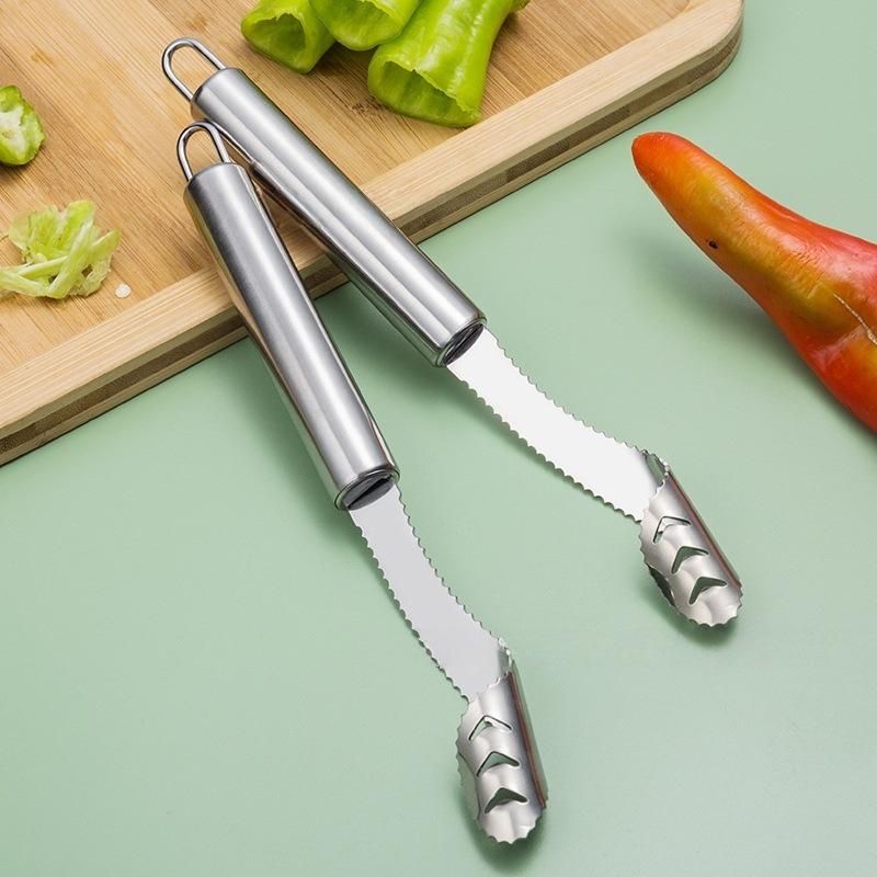 Stainless Steel Corer Chili Corer Bitter Gourd Seed Remover Core Digging Knife Green Pepper Cutter Seed Digging Tool Kitchen