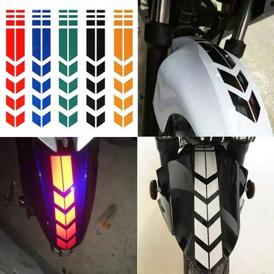 NEW Motorcycle Reflective Stickers Car Motorbike Scooter Arrow Stripes Fender Decals Waterproof Warning Decoration