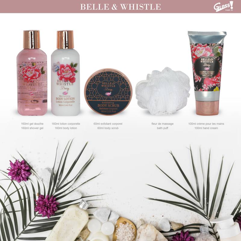 Coffret de bain cage au parfum délicat de pivoine - 5pcs