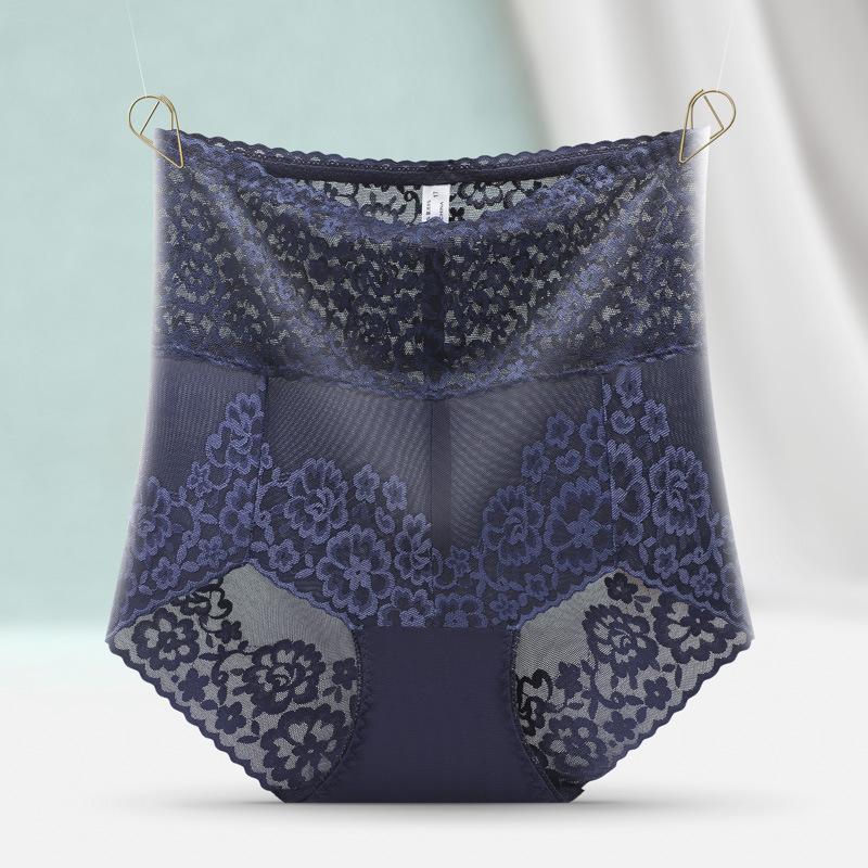 Women Slimming Underwear Knickers Briefs Seamless High Waist Transparent Mesh Girdle Waist Lace Panties Sexy