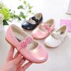 Kids Leather Shoes for Girls School Black Beige Shoes Floral Flower Girl Flats for Wedding Party Children Mary Janes Princess