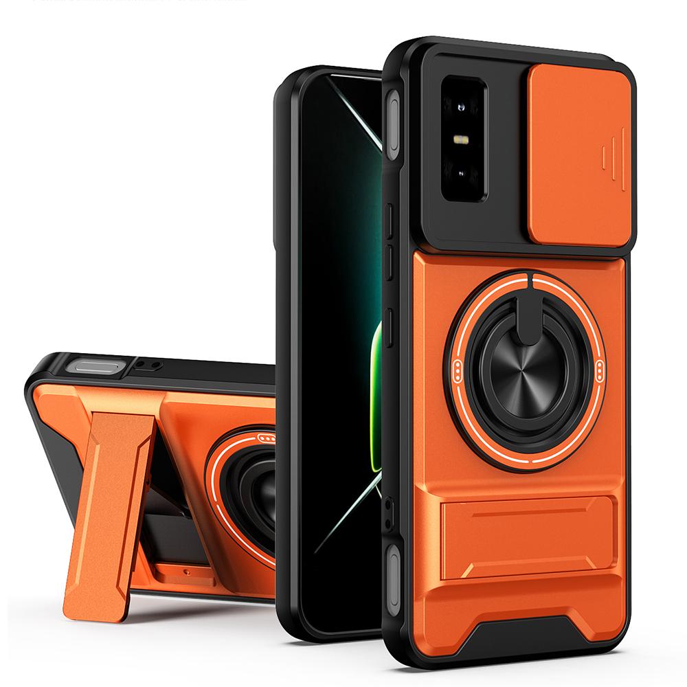 KEYSION Magnetic Phone Case for Infinix GT 30 30 Pro 5G Slide Camera Protection Upright Kickstand 360 Ring Shockproof Back Cover