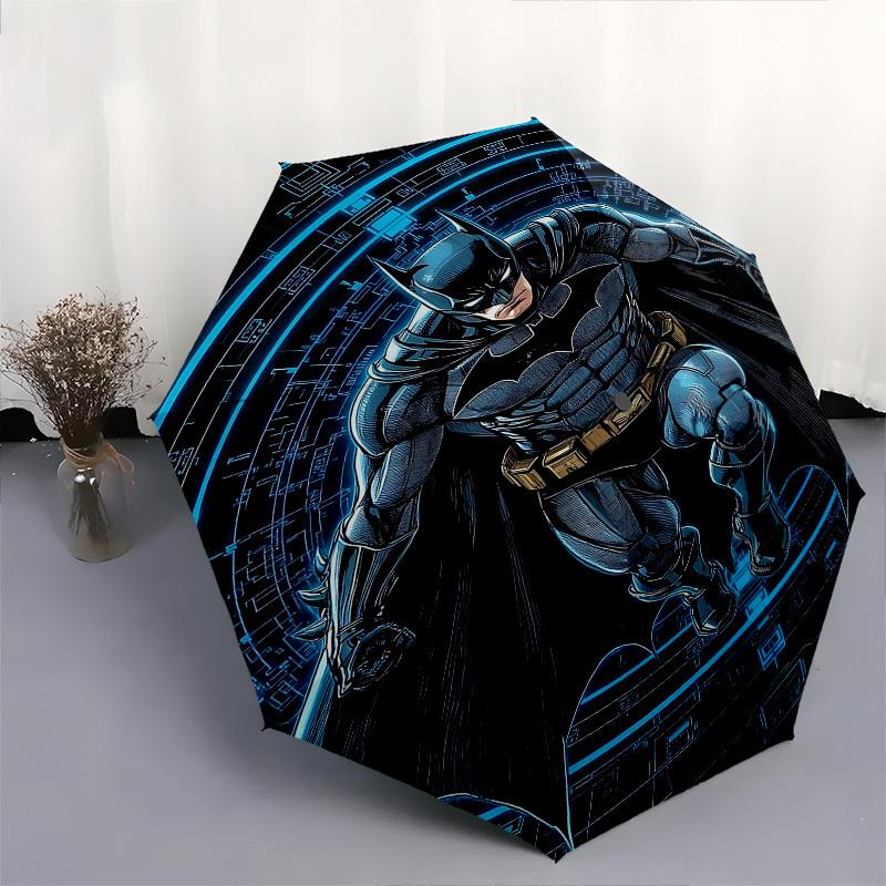 1pc Awesome Batman Automatic Folding Umbrella - Compact 8-Rib Design, Durable Plastic & Iron1320L