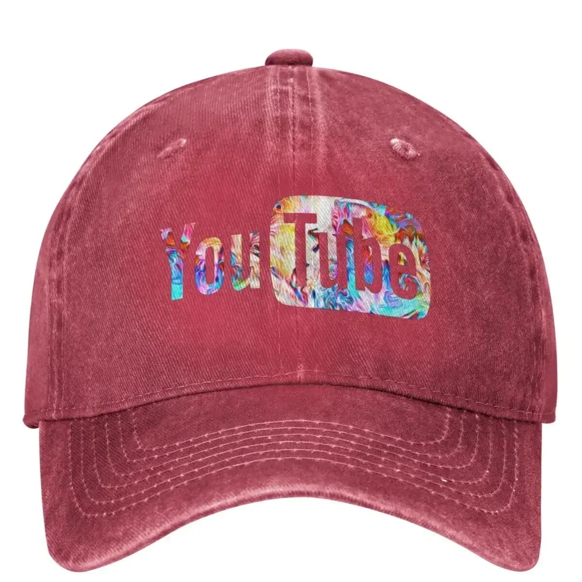 

Colorful YouTubed Logo Baseball Cap American Video Hiking Fishing Hip Hop Hats Summer Female Male SunProof Baseball Caps One Size