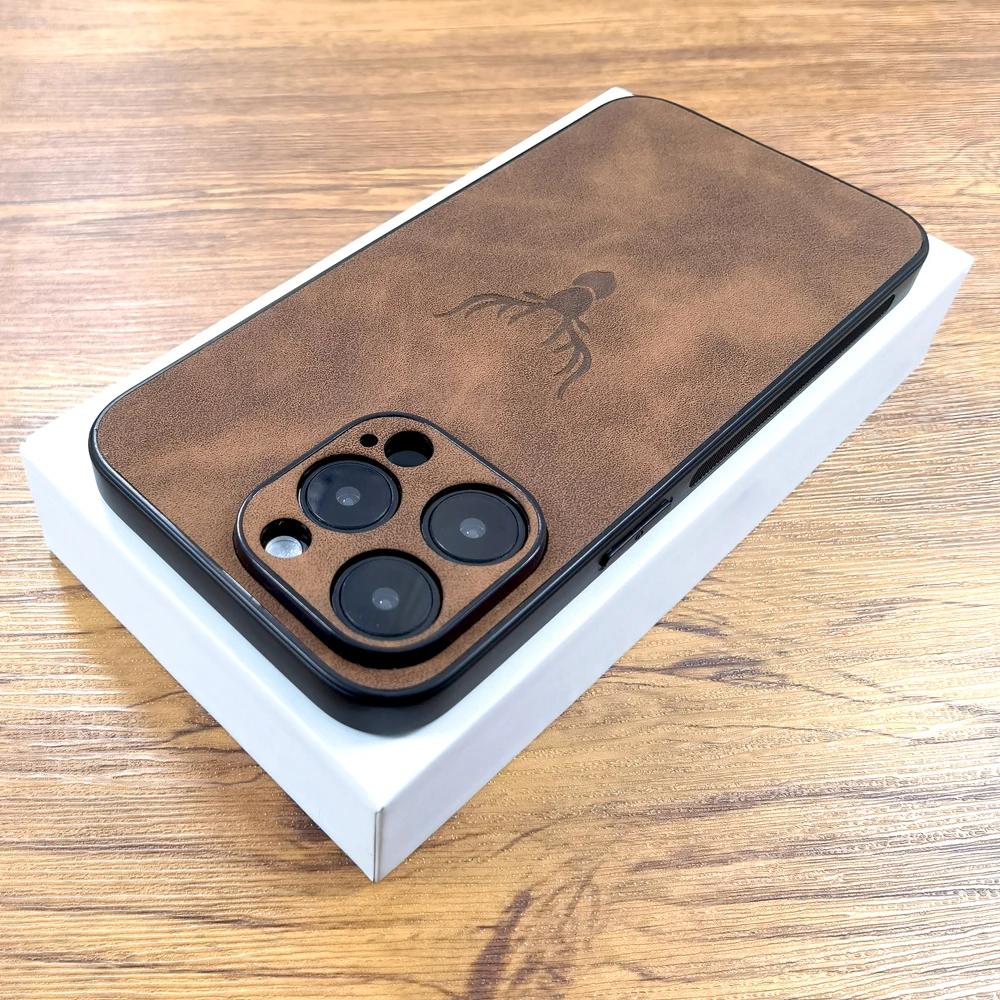 Husă de Lux din Piele PU Retra Pentru iPhone 17 Air 16 15 14 13 12 11 Pro Max iPhone11 iPhone12 11Pro 12Pro Picturală Căprioară Acoperire Completă
