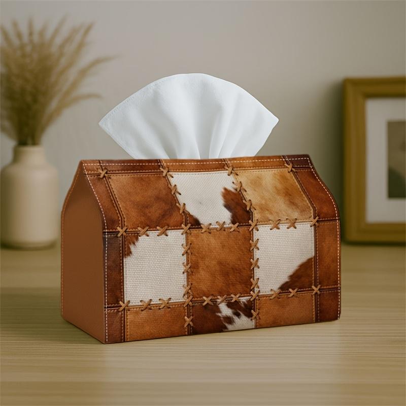 1pc of Rustic Classic Tissue Box for Dining Napkins, Brown Natural, a Home Tissue Box for Living Room Tables, And Car Tissue Box