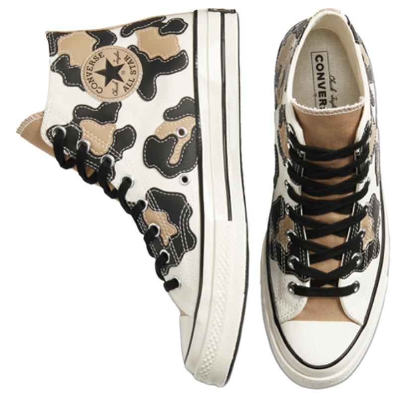 Converse Chuck Taylor All Star 1970s "Hacked Archive" Cow Print High Top Espadrille Unisex White Brown