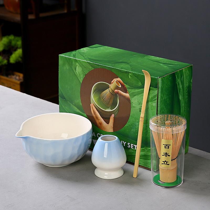 Matcha Whisk Set for Beginners Elegant Bamboo Wood Japanese Matcha Tea Making Kit with Whisk Holder Scoop Sifter
