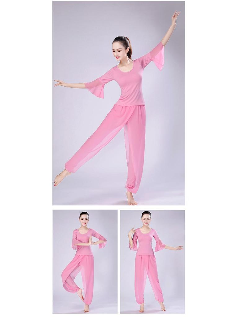 White Butterfly Dance Yoga Set: Gauze Sleeve Chiffon Costume for Women
