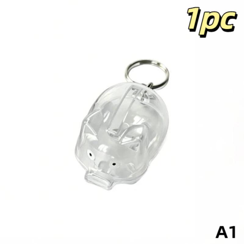 

Mini Cartoon Pig Shape Piggy Bank With Keychain Transparent Coin Money Saving Box Gift Portable Bag Pendant Reusable A1