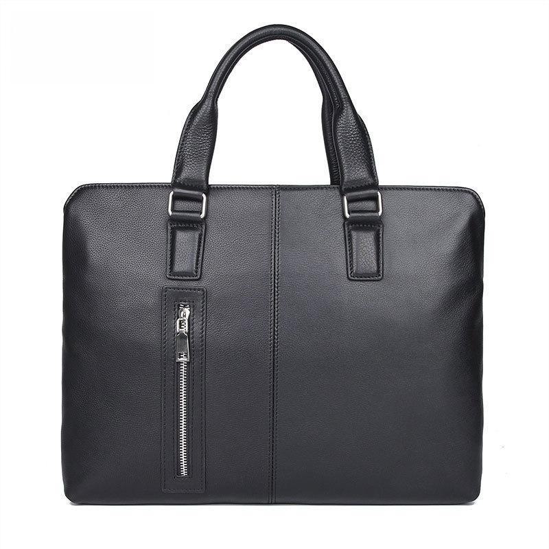 Jiameida Men's Genuine Leather Handbag - 14" Laptop Business Briefcase