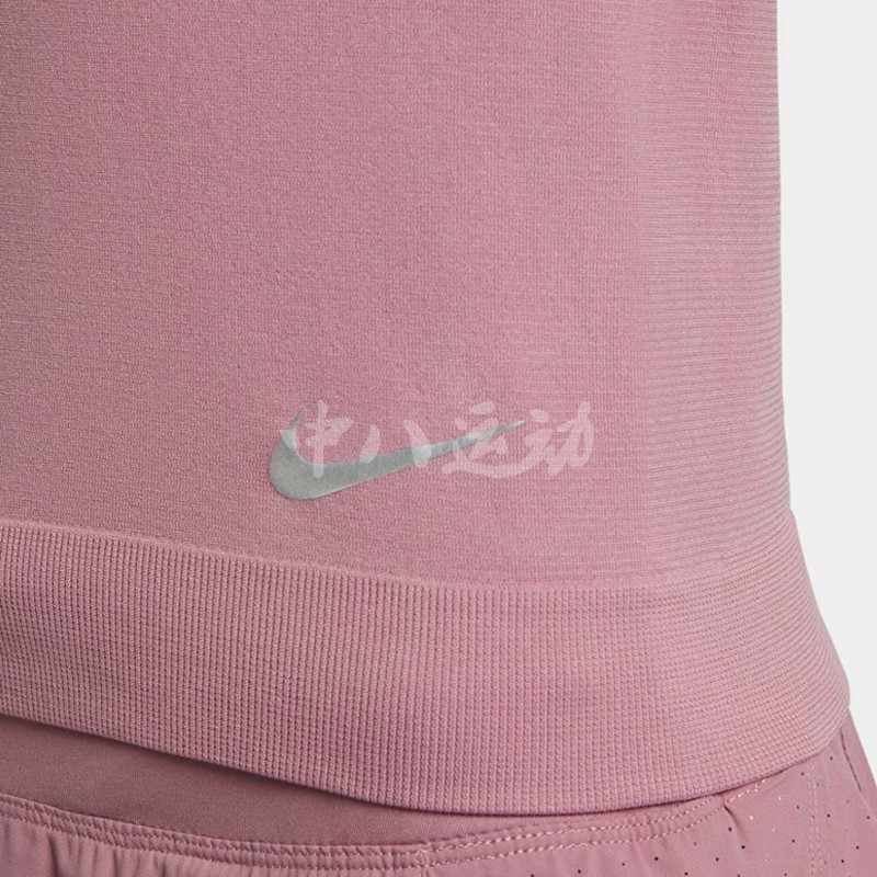 Nike Logo Print Casual Sports Running Breathable Fitness Crew Neck Pullover Long Sleeve T-Shirt Women T-Shirt Pink BQ9554-515