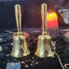 Triple Moon Pentacle Hand Bell Meditation Ceremony Tarot Readings Altar Brass Bell