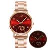 Ladies Temperament Luminous Steel Band Glass Alloy Quartz Watch