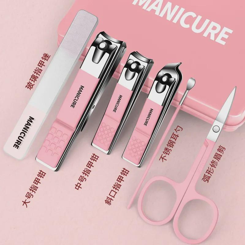 Advanced Anti-Splash Manicure Set with Nail Clippers & Dead Skin Fork