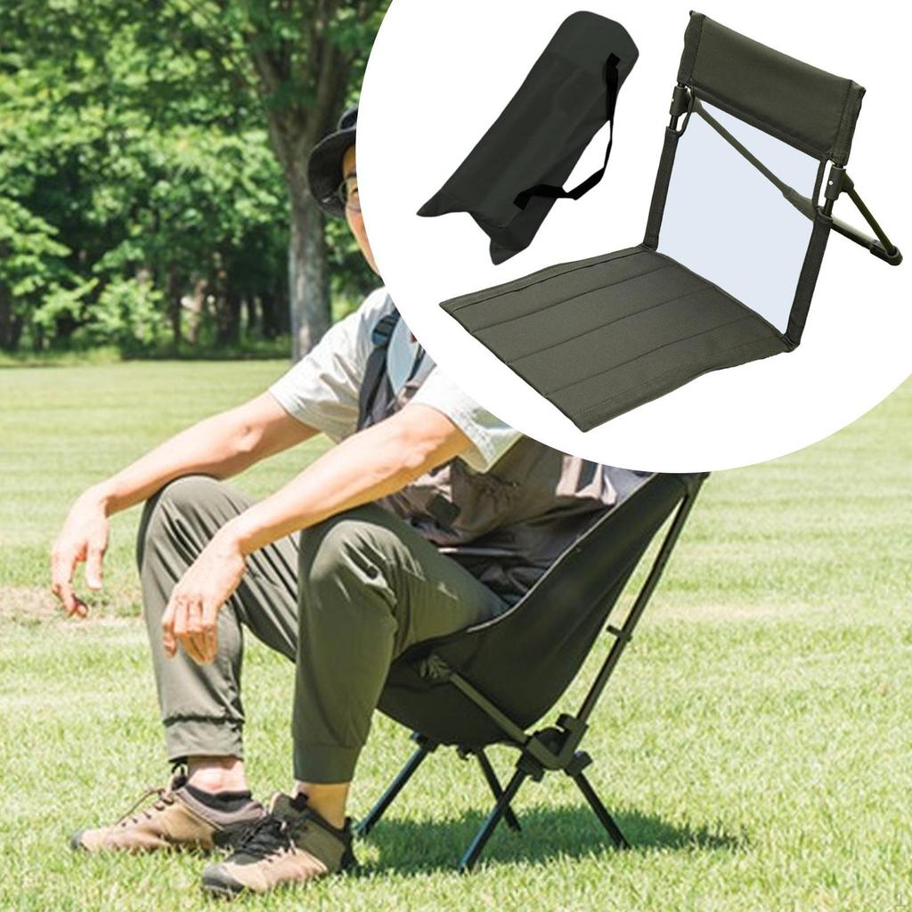 Floor Chair with Back Support Camp Bleacher Cushion Seat Pad Storage Bag Foldable Beach