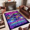 Frog Theme Crystal Velvet Floor Rug Personalized Custom Name Text Warm Carpet Home Decoration