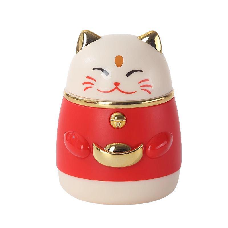 Cartoon Lucky Cat Pop-up Toothpick Holder - Creative Press-Type Design, Chinese Style Household Decor