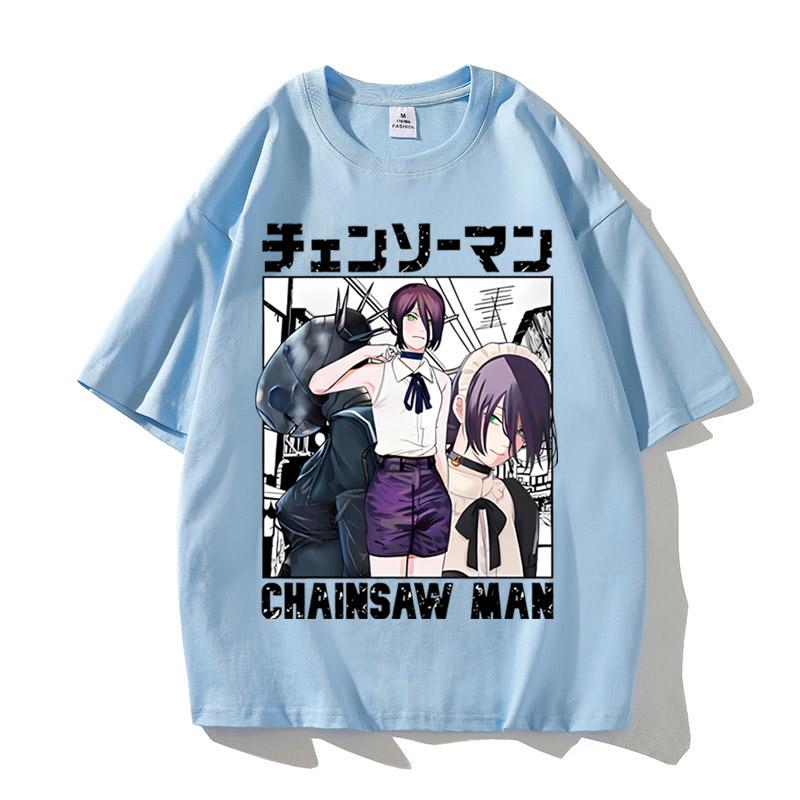 Anime Chainsaw Unisex Reze T Shirts Kobeni Tshirt Unisexga Denji Power T Shirt Makima Tops Tees High Quality Cotton Tshirt