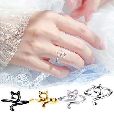 Yarn Ring Cat Ears Crochet Ring Adjustable Size Beginner Knitting Crocheting Gift Tension Regulator Tool Finger Ring