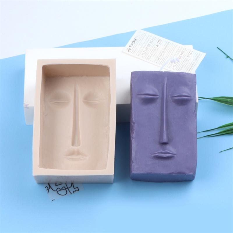 Statua Sztuki Zachodniej Forma na Świecę Ozdoby Ręcznie Robione Wosk Gips Mydło Narzędzia Rzemieślnicze DIY Silikonowa Forma do Mydła Dawid Pół Twarzy