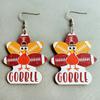 3 Styles Wooden Animal Earrings Thanksgiving Turkey Earrings Water Drop Pendant