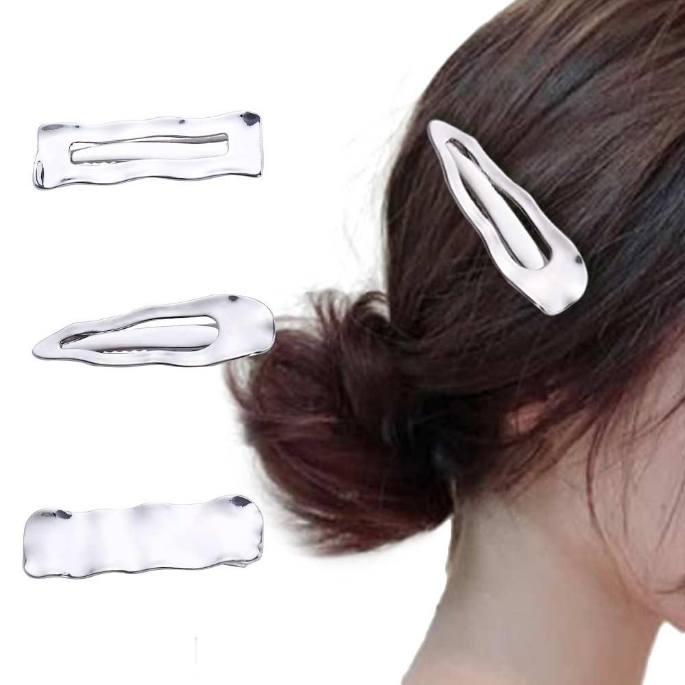 Korean Style Rectangle Side Bangs Hair Clips Punk Hair Clips Metal Hair Pins Fix Fringe Barrette