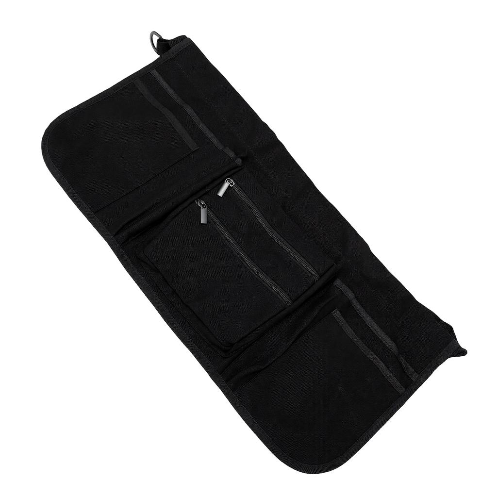 Black Short Waitress Apron 7 Pockets Adjustable Server Apron for Women Man Restaurants Cafes Machine Washable