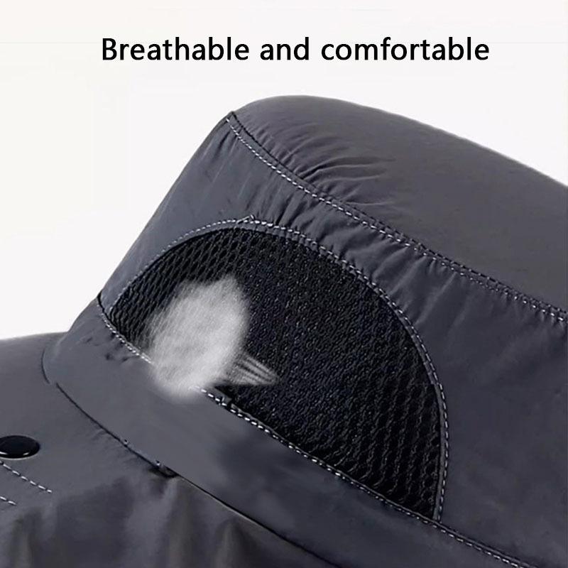 Summer Sun Hat Breathable Anti-UV Cycling Fishing Neck Flap Fisherman Hat Unisex Outdoor Large Brim Hunting Hiking Bucket Hat