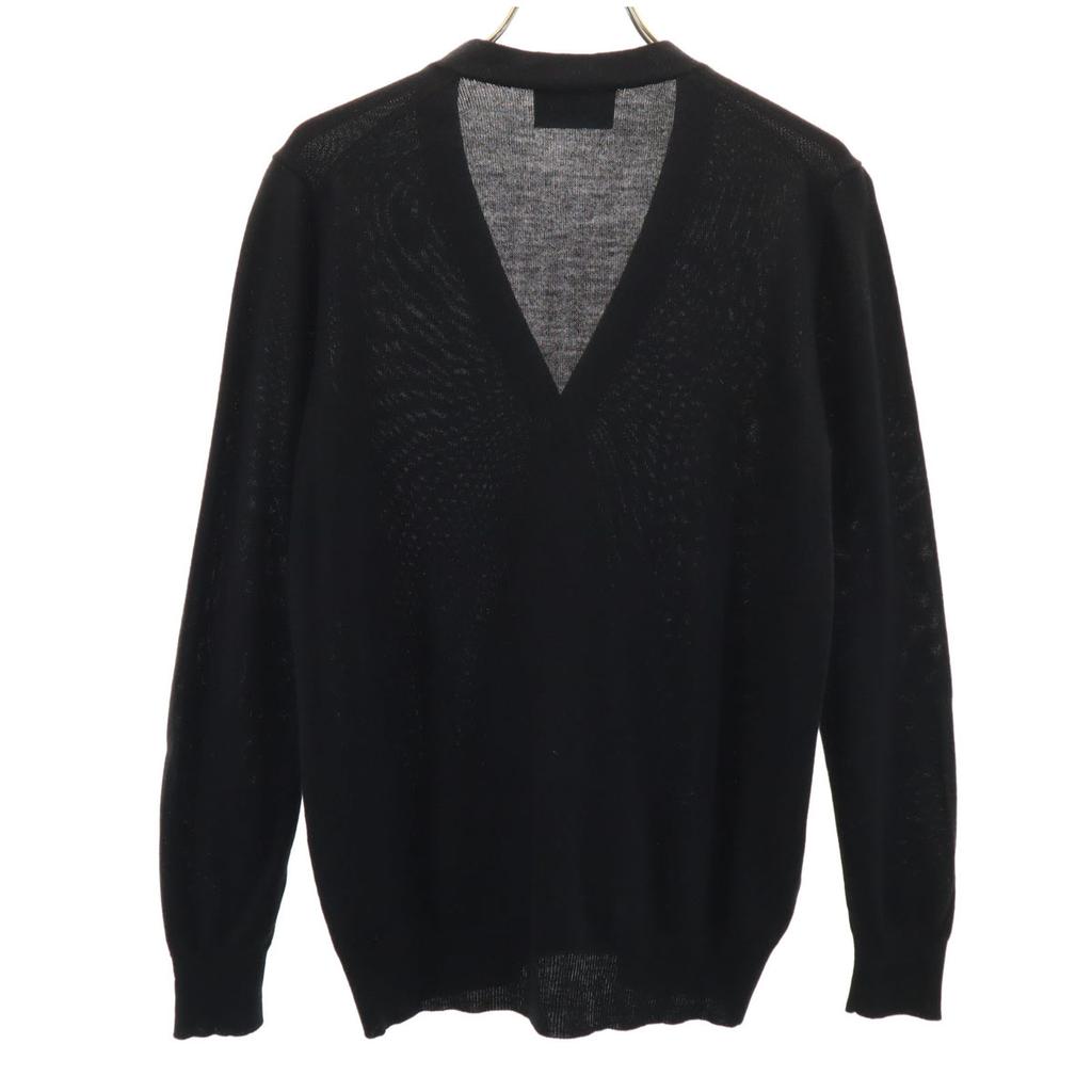 PRADA Long sleeve V neck knit cardigan 38 black Women Used