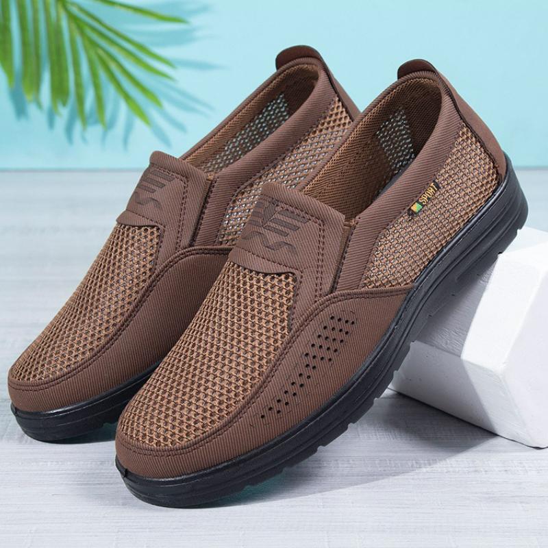 Herren Freizeitschuhe Atmungsaktive Slipper Mode Outdoor Weiche Sneaker Slip-on Low Top Laufschuhe Rutschfest Leicht Herren Flats