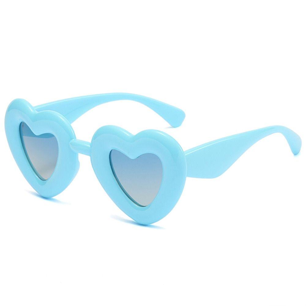 1pc Oversized Cute Heart-Shaped Inflated Sunglasses for Women Trendy Chunky Sun Glasses Retro Thick Frame Funny Shades