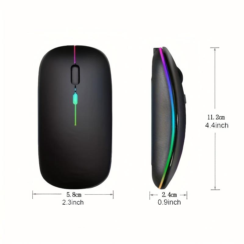 Rechargeable Wireless Bluetooth Mouse, Silent LED Optical Computer Mouse, Ergonomic Laptop Mouse for Gaming, 1600 DPI