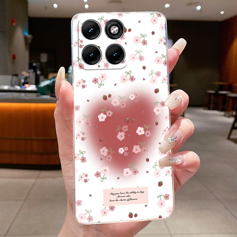 Etui Na Motorola Edge 70 Fusion Przezroczyste Luksusowe Modne Motyl Kwiaty Miękki TPU Silikonowy Pokrowiec Na Telefon dla Edge70 Fusion Zderzak