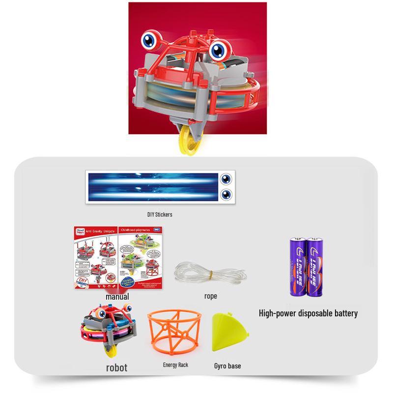 Black Tech Balance Unicycle Robot: Gyroscope Educational Toy for Tightrope Walking