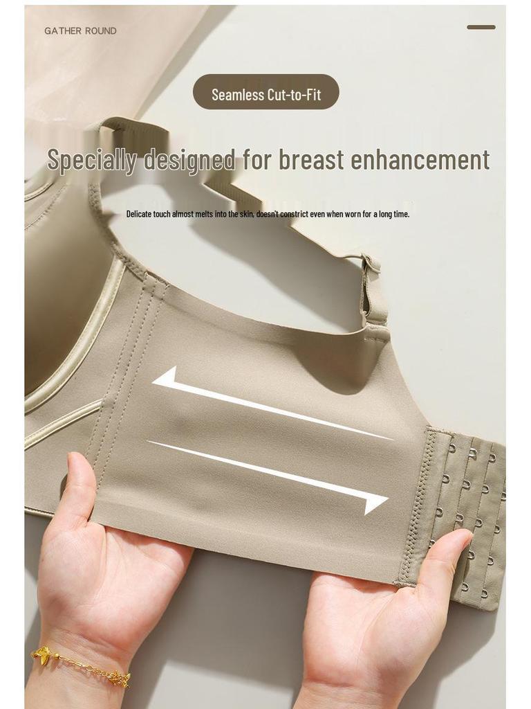Seamless Push-Up Bra: Chest Minimizer & Anti-Sagging Shaping with Side Support, Wireless 3D Cups