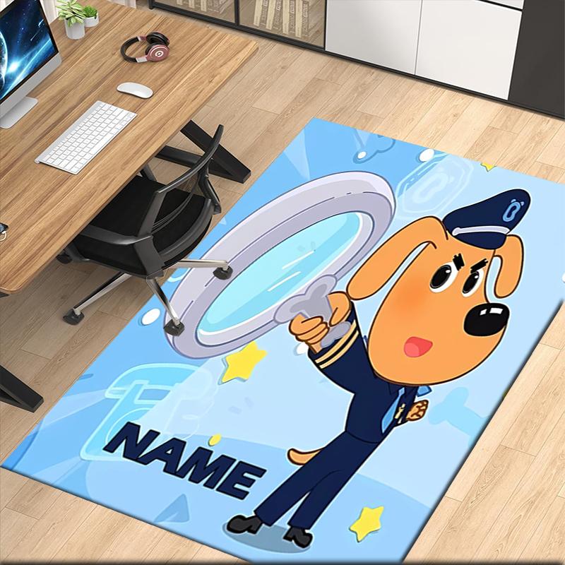 Custom Name Sheriff Labrador Printed Carpet, for Office Chair Living Room Bedroom Kitchen Room Decor Gifts.