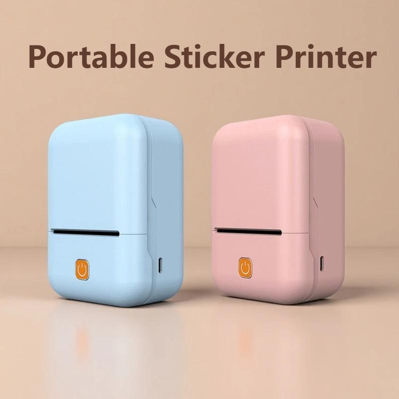 Mini Printer Portable Label Thermal Printer Home Portable Name Sticker Printer Photo Inkless Sticker Printers School Supplies