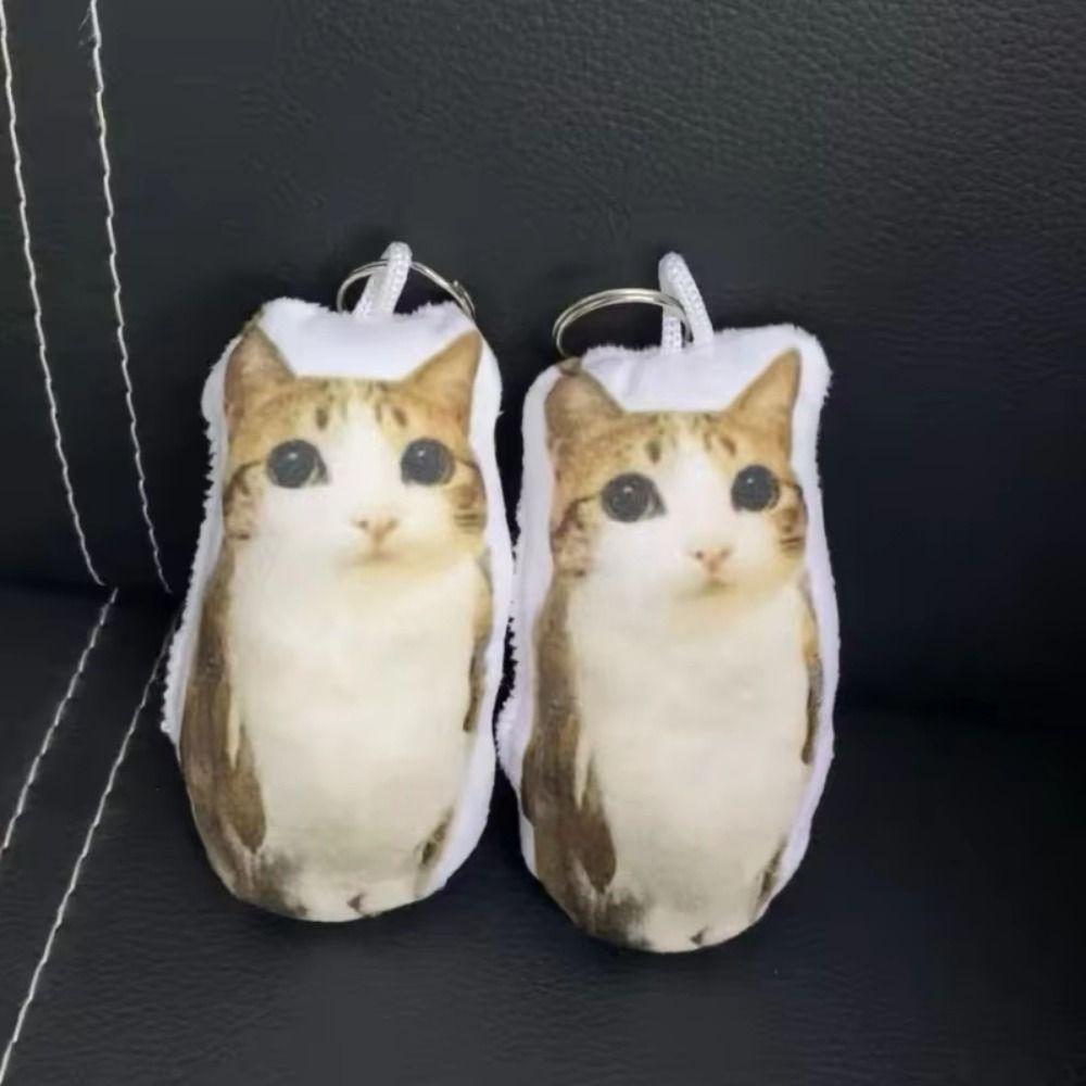 Mačkací Klíčenka Meowl Plyšové Zvířátko Kočka Plyšový Přívěsek Vtipná Kočičí Hlasová Klíčenka Dárek pro Kamaráda