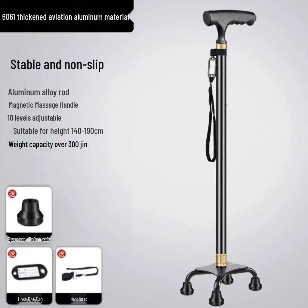 Folding Telescopic Walking Cane: Non-slip, Anti-fall, Lightweight Stick for Seniors & Patients