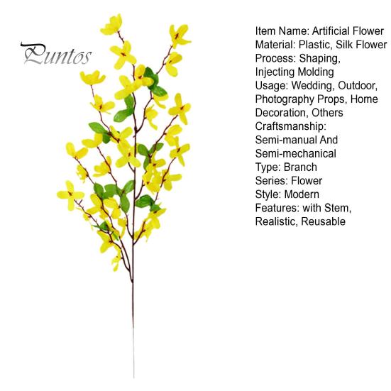 Wedding Decor Flowers Artificial Winter Jasmine with Stem Realistic Fake Silk Yellow Flower Indoor Home Office Table Centerpiece Faux Branch